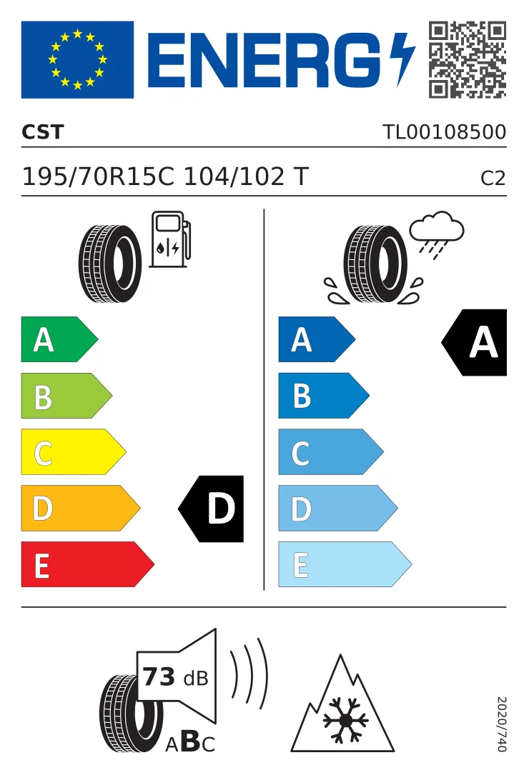 EU tyre label: CST 195/70 R15 104T