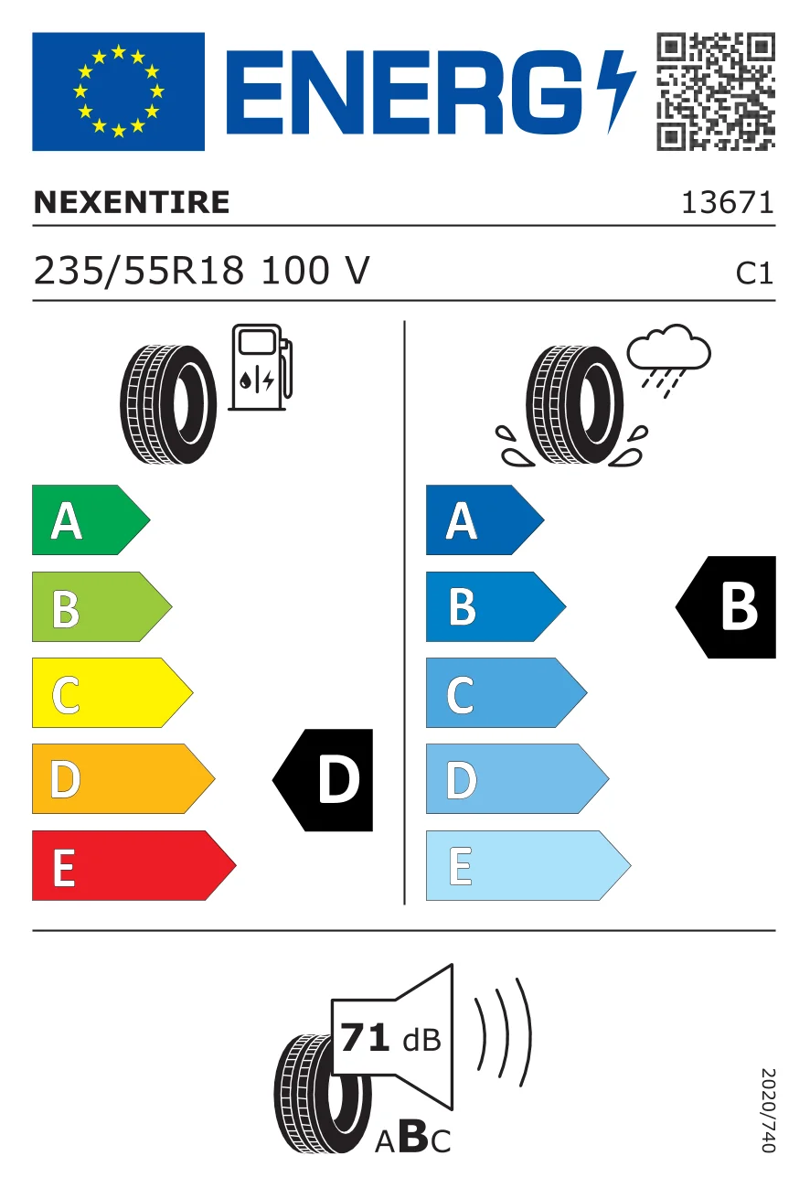 EU-däckmärkning: Nexen 235/55 R18 100V