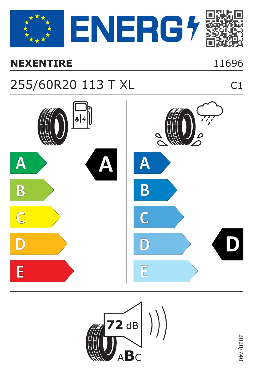 EU-däckmärkning: Nexen 255/60 R20 113T