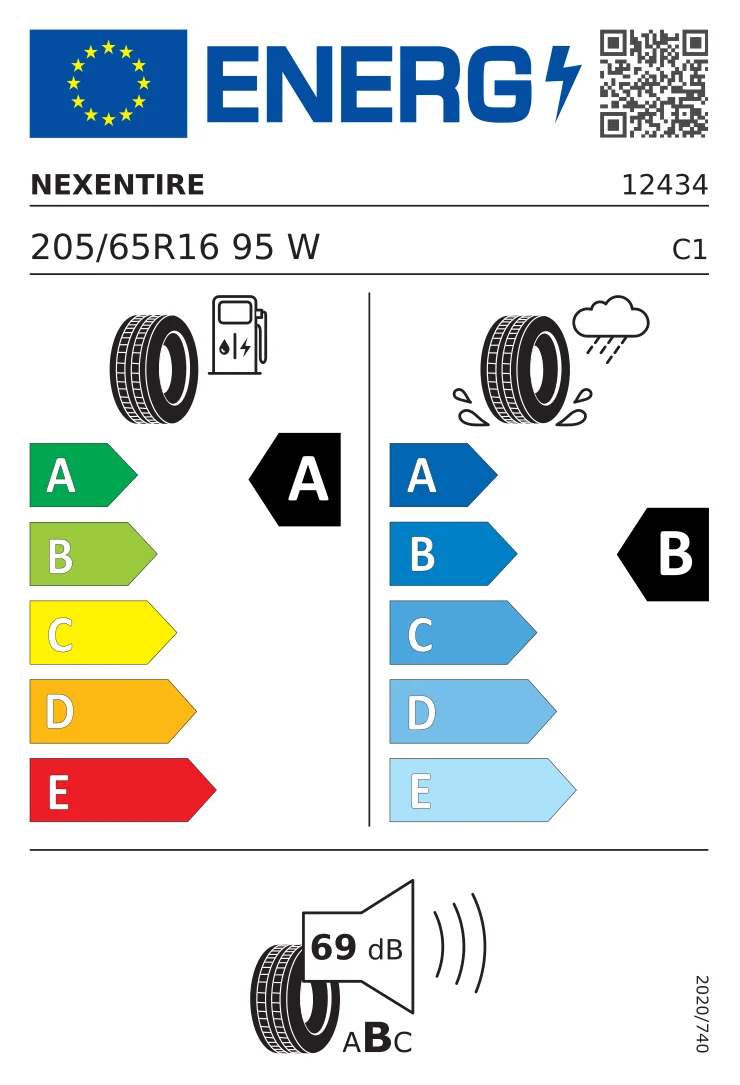 EU-däckmärkning: Nexen 205/65 R16 95W