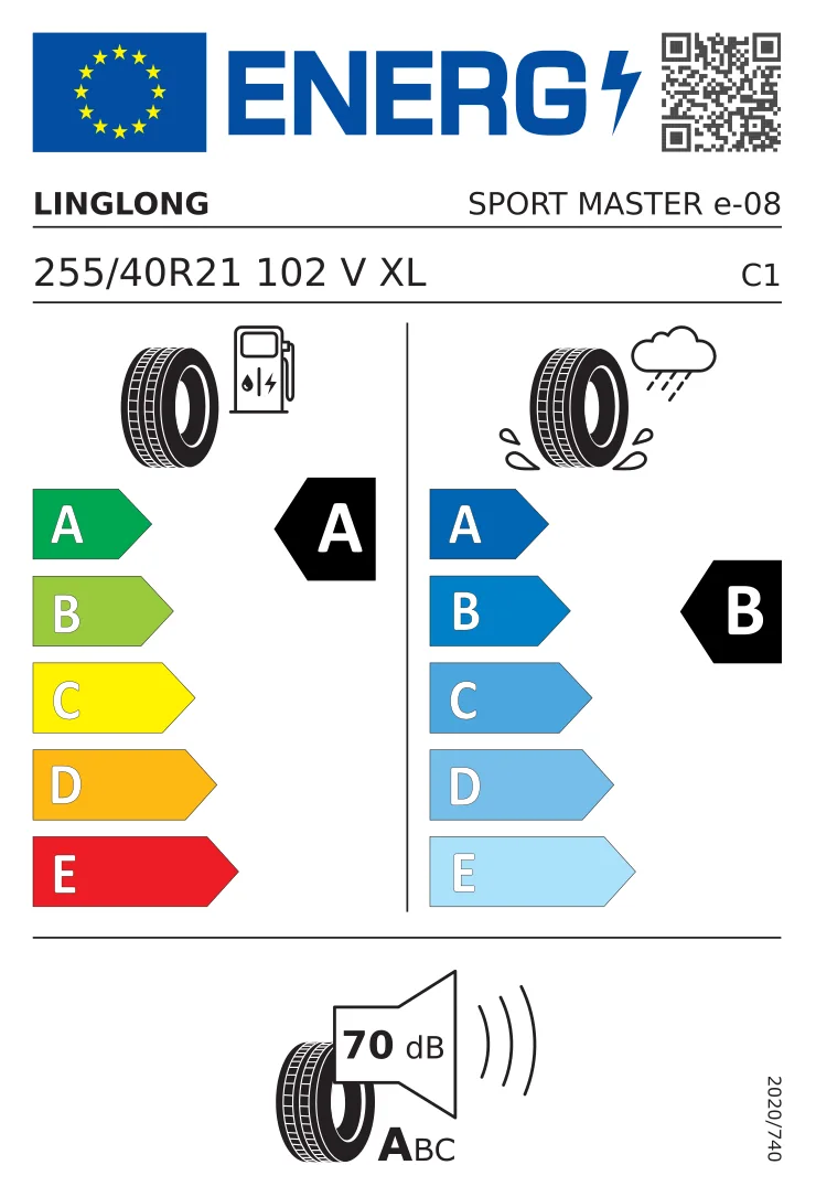 EU-däckmärkning: Linglong 255/40 R21 102V