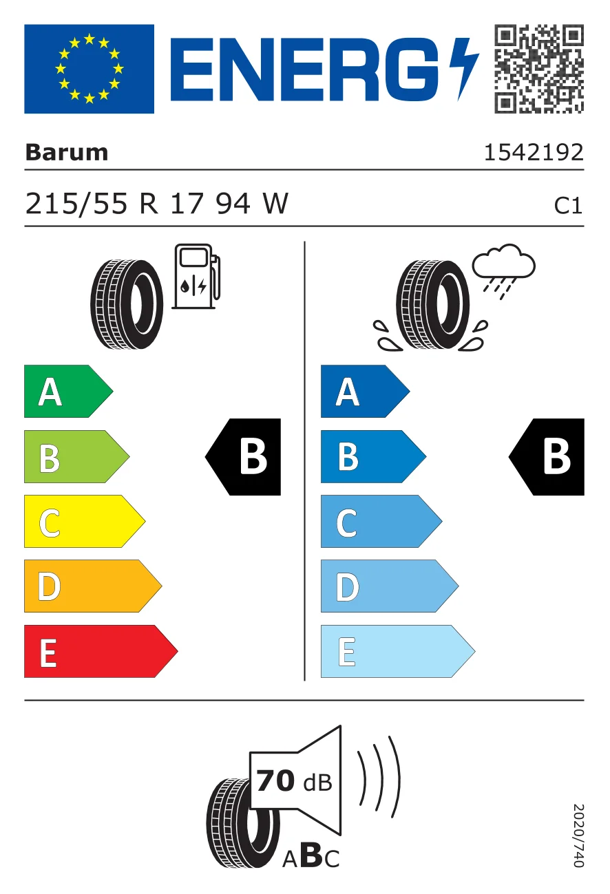 EU tyre label: Barum 215/55 R17 94W