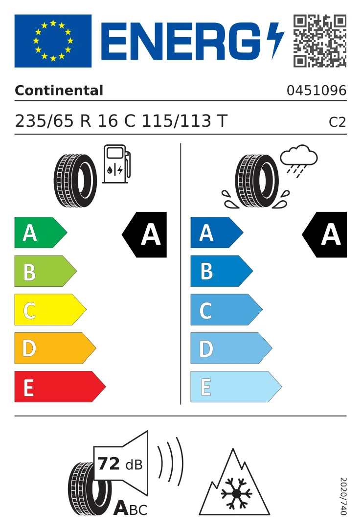 EU-däckmärkning: Continental 235/65 R16
