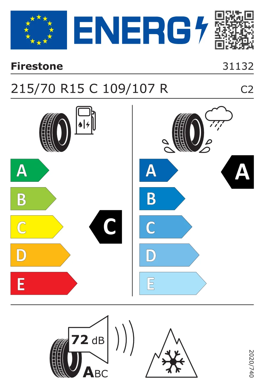 EU-däckmärkning: Firestone 215/70 R15