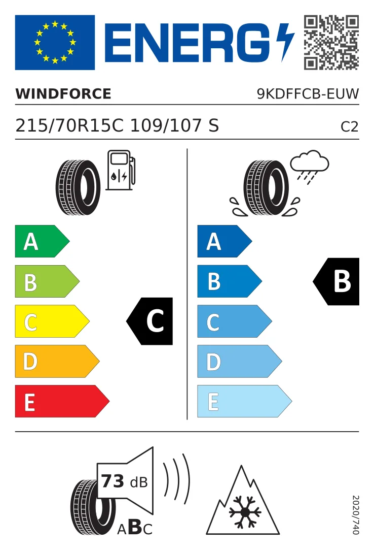EU tyre label: Windforce 215/70 R15