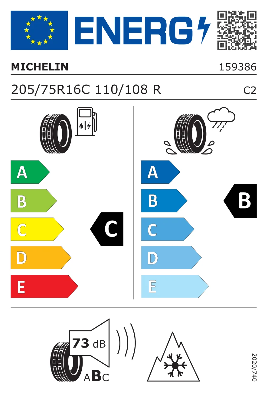EU-däckmärkning: MICHELIN 205/75 R16