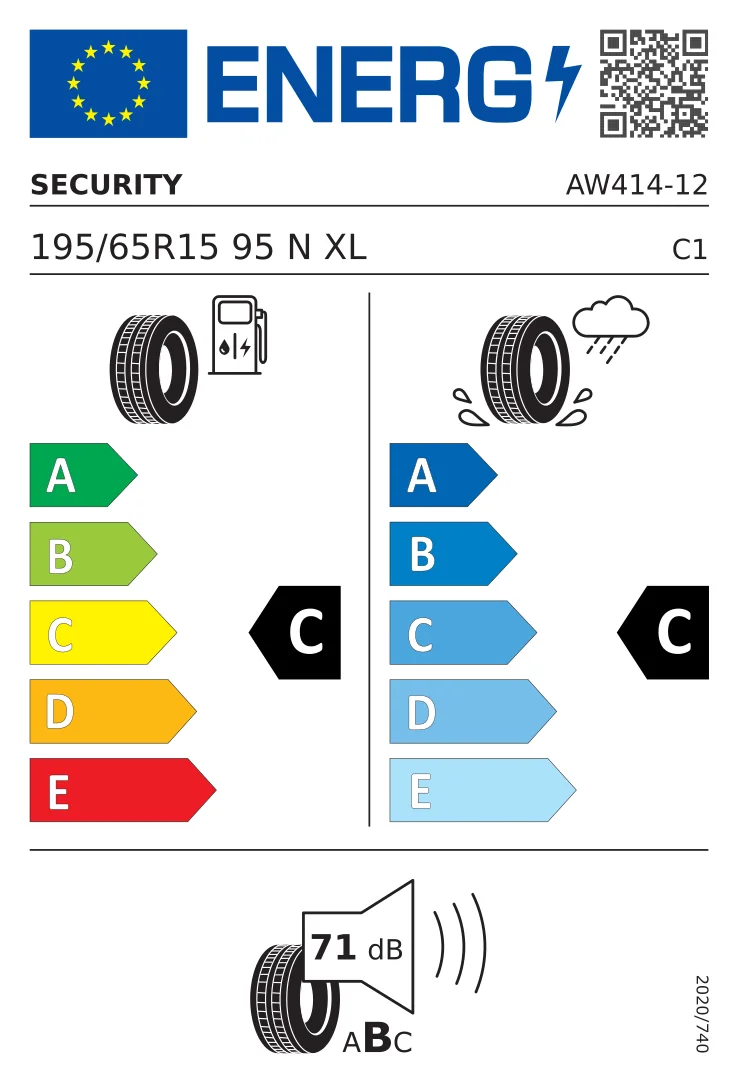 EU-Reifenlabel: Security 195/65 R15 95N