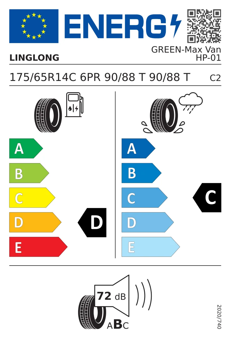EU-däckmärkning: Linglong 175/65 R14 90T