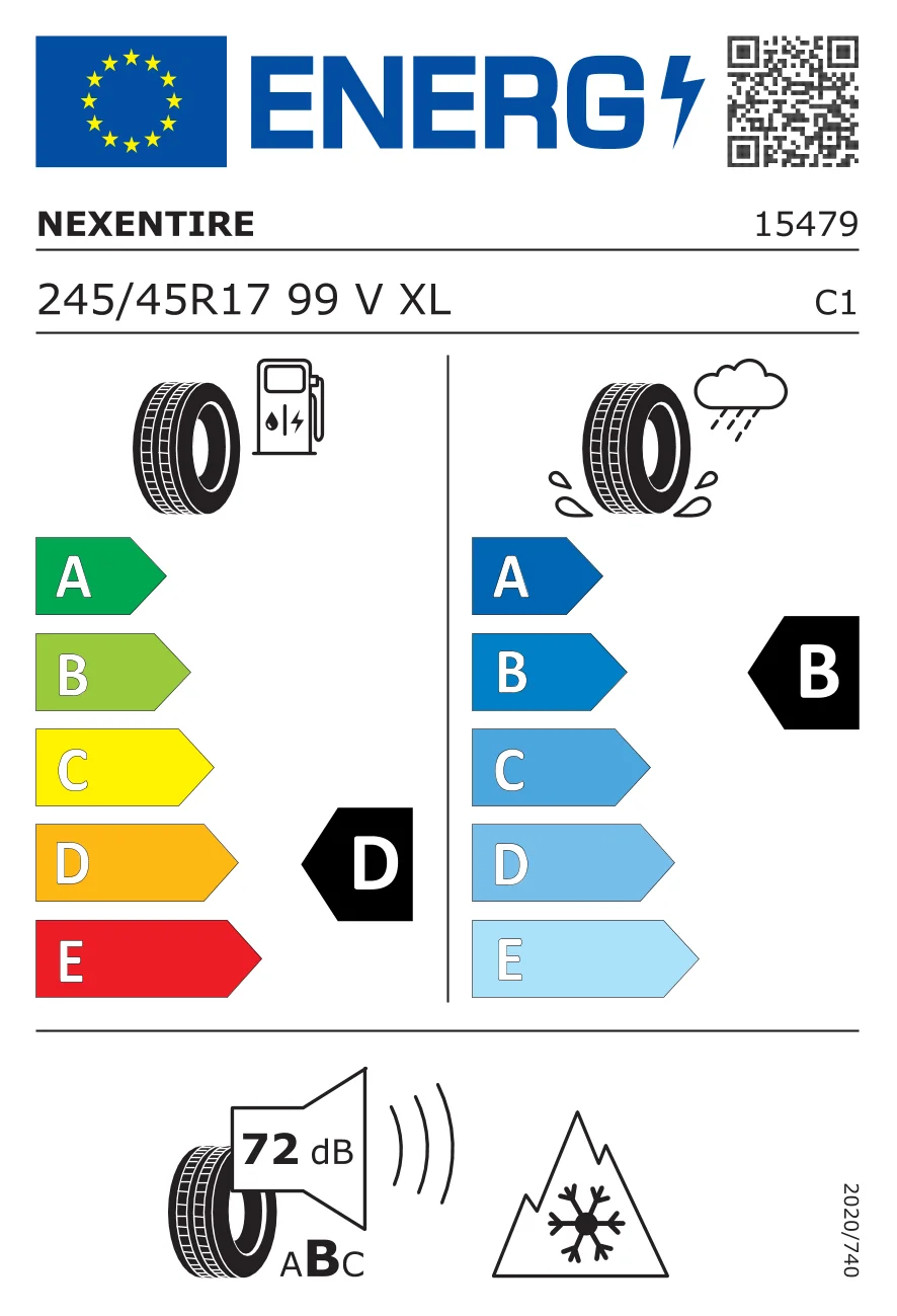 EU-däckmärkning: Nexen 245/45 R17 99V
