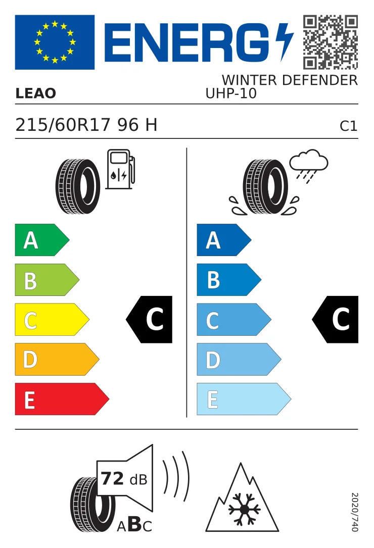 EU-däckmärkning: Leao 215/60 R17 96H