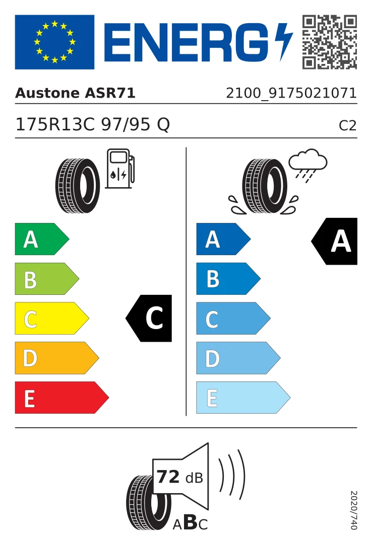 EU-däckmärkning: Austone 175/80 R13 97Q