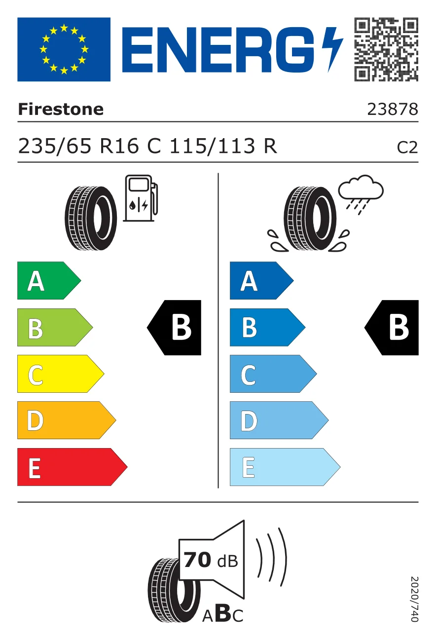 EU-däckmärkning: Firestone 235/65 R16