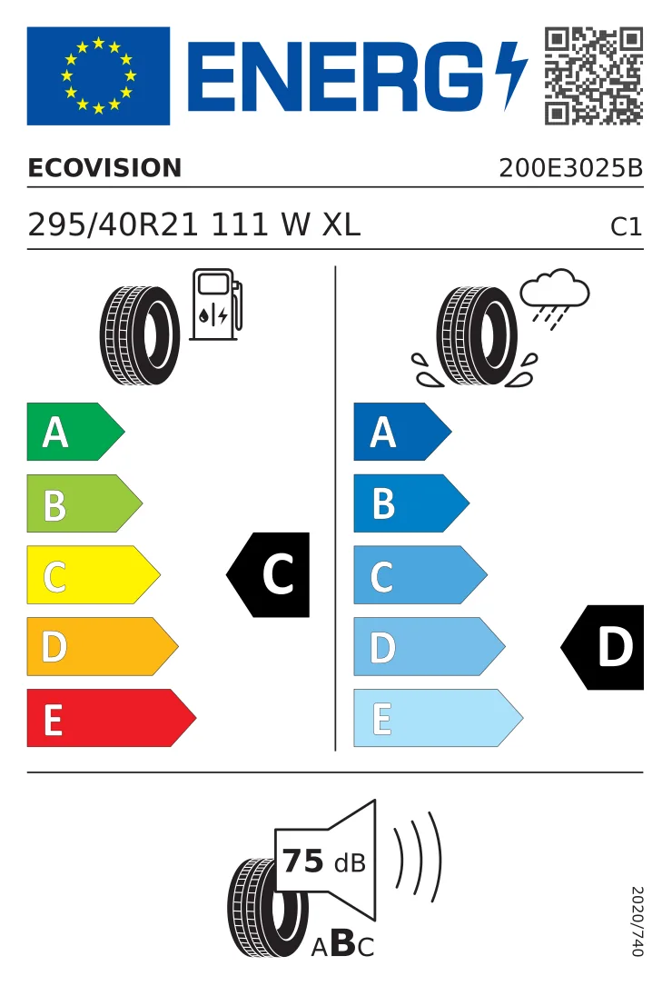 EU-däckmärkning: Ovation 295/40 R21 111W