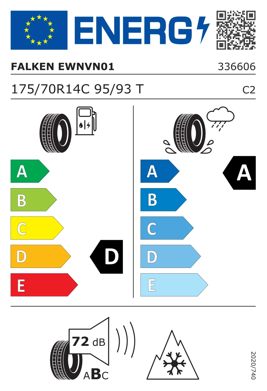 EU-däckmärkning: Falken 175/70 R14 95T