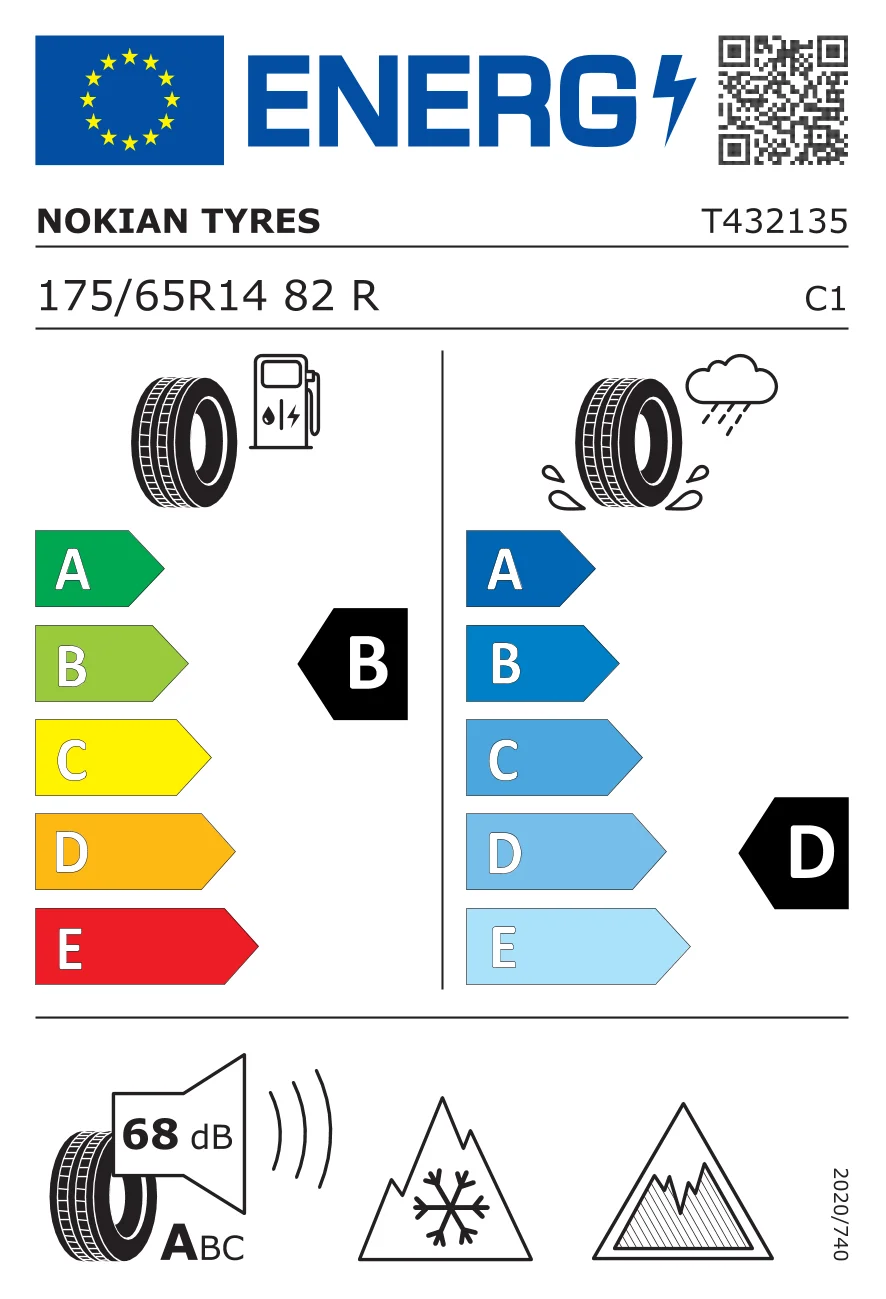 EU-bandenlabel: Nokian Tyres 175/65 R14 82R