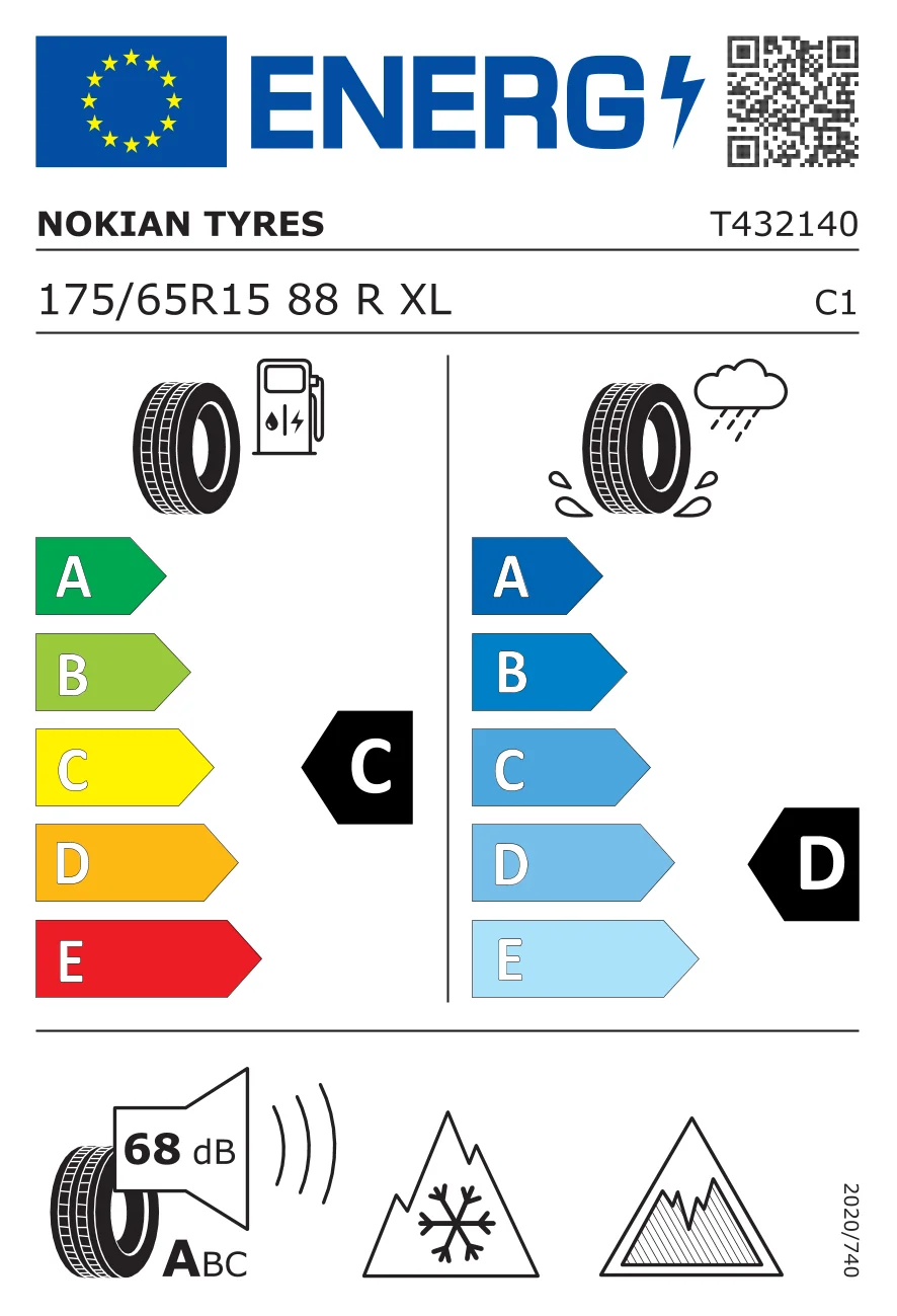 EU-däckmärkning: Nokian Tyres 175/65 R15 88R