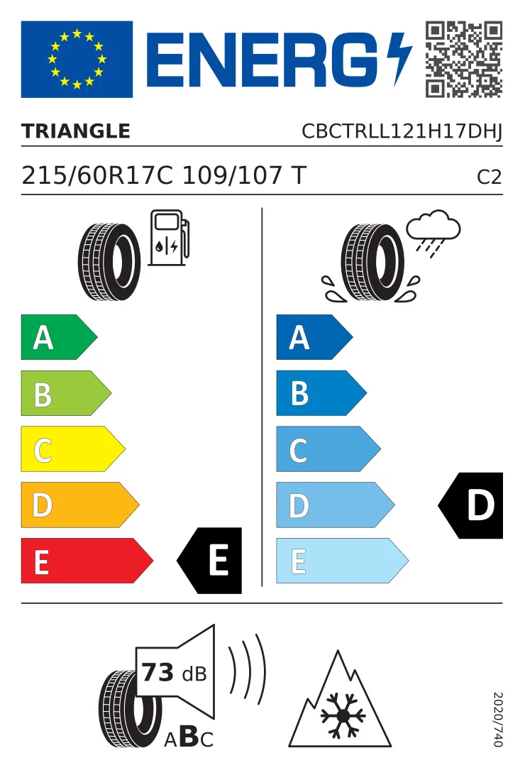 EU-däckmärkning: Triangle 215/60 R17 109T