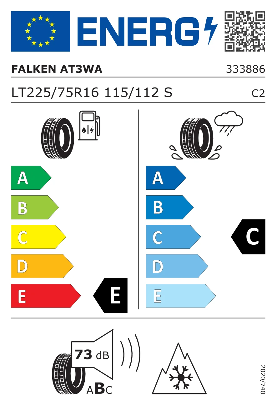 EU-bandenlabel: Falken 225/75 R16 115S