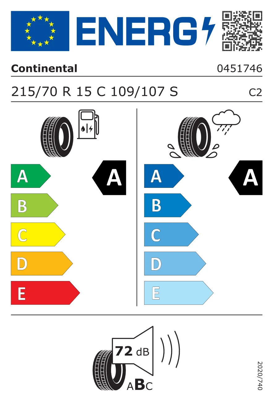 EU-däckmärkning: Continental 215/70 R15