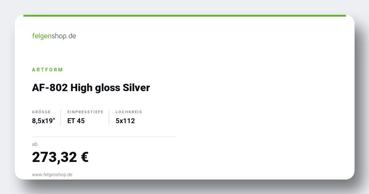 ArtForm ArtForm AF-802 High Gloss Silver